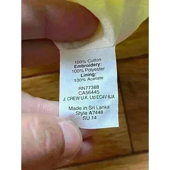 J.Crew Factory Women's Neon Yellow Floral Embroidered Chino Shorts Size 2 - Picture 6 of 8